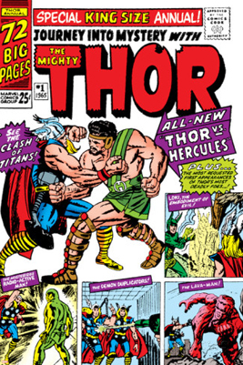 jack-kirby-journey-into-mystery-thor-no-1-cover-thor-and-hercules-fighting