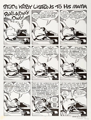 peter-bagge-peter-bagge-neat-stuff-14-complete-1-page-story-studs-kirby-listens-to-his-mama-original-art